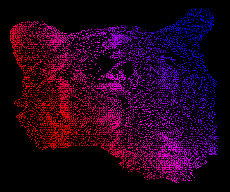 Inkscape Edited Result, Tiger Head with Gradients